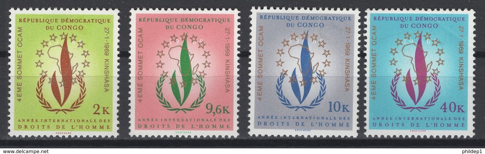 1969. République Démocratique Du Congo. COB N° 680/83 *, MH (1 TP Avec Un Plis Le 10 K) - Mint/hinged