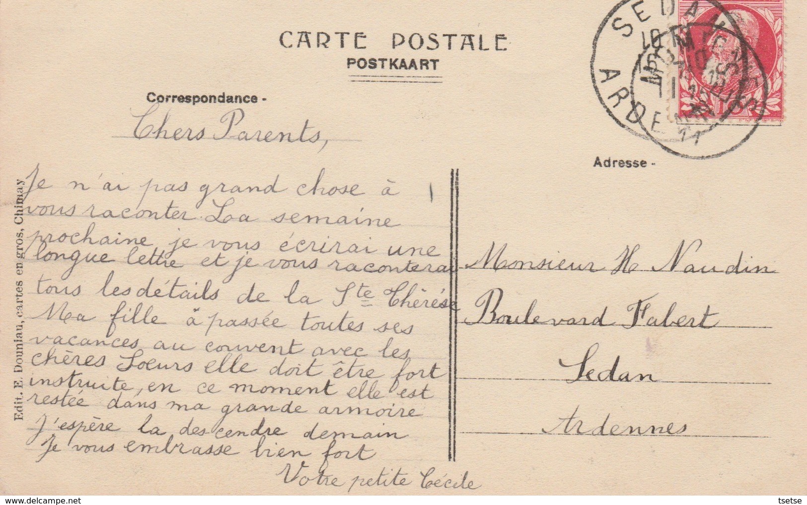 Momignies - Pensionnat Ste-Thérèse - Un Dortoir -1911 ( Voir Verso ) - Momignies