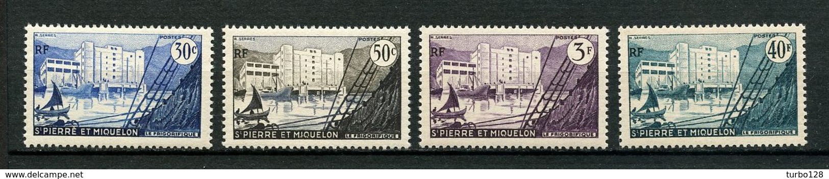 SPM MIQUELON 1955 N° 348/351 ** Neufs MNH Superbes C 8,40 € Le Frigorifique De Saint Pierre Bateaux Sailboat - Neufs