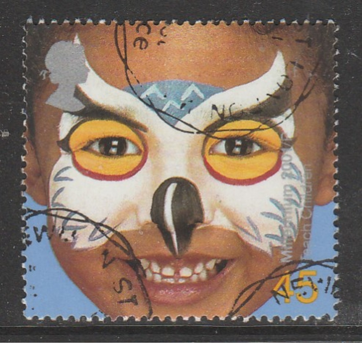 GB 2001 New Millenium Rights Of The Child Face Painting 45 P Multicoloured SG:GB 2180 O Used - Oblitérés