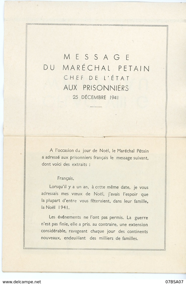 OFLAG VIII G MESSAGE DE PETAIN AUX OFFICIERS PRISONNIERS A WEIDENAU SILESIE RRR 140MMX103MM NOEL 1942 16 PAGES SCANS - Lettres & Documents