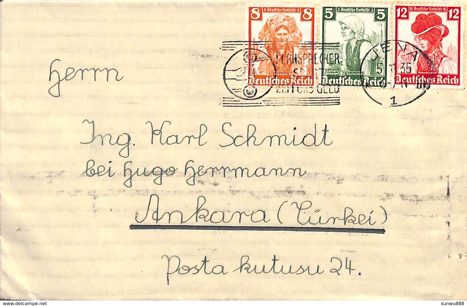 1935 Jena To Ankara (Turkei Turkey) - Lettres & Documents