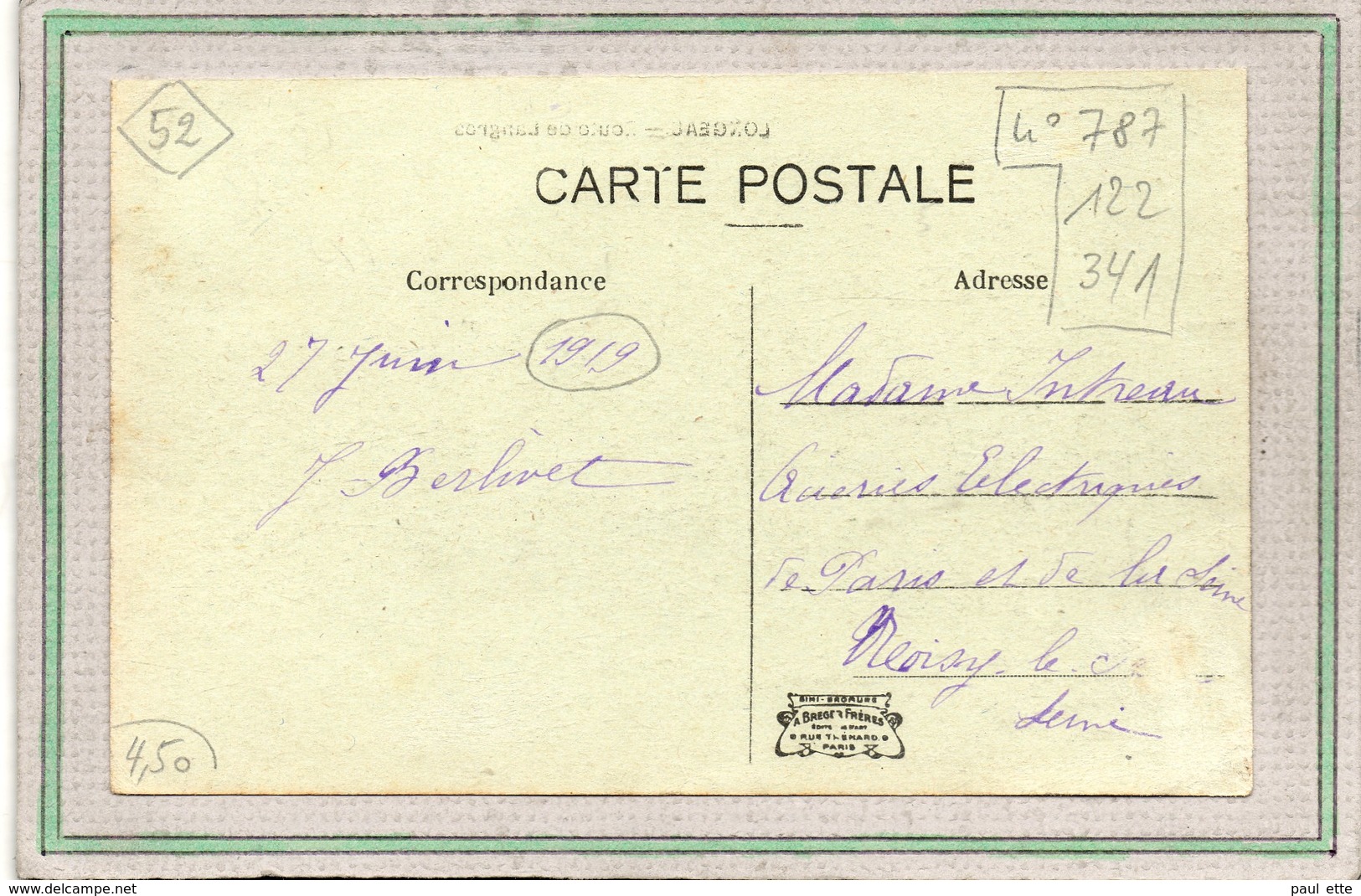 CPA - LONGEAU (52) - Aspect De L'entrée Du Bourg Par La Route De Langres En 1919 - Le Vallinot Longeau Percey