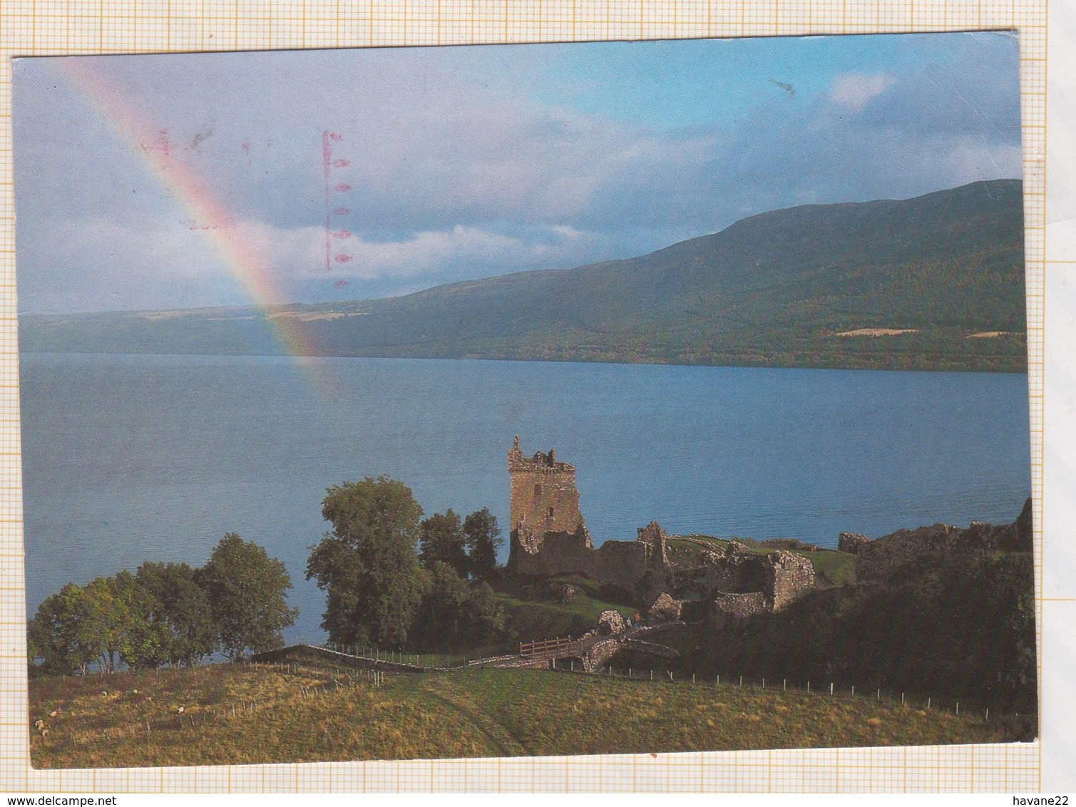 9AL1578 RAINBOW ABOVE LOCH NESS BY URQUHART CASTLE INVERNESS SHIRE 2 SCANS - Inverness-shire