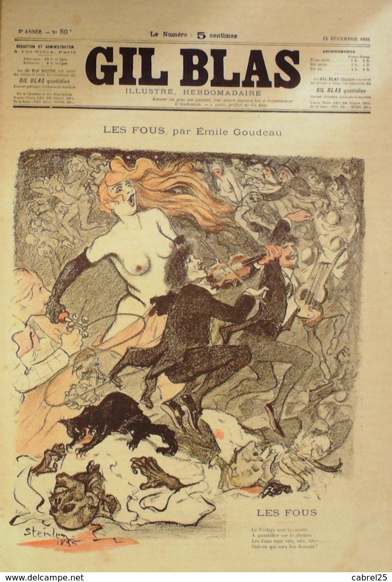 GIL BLAS-1895/50-EMILE GOUDEAU-ARMAND SYLVESTRE-JAPHET-ALBERT GUILLAUME- - Magazines - Before 1900