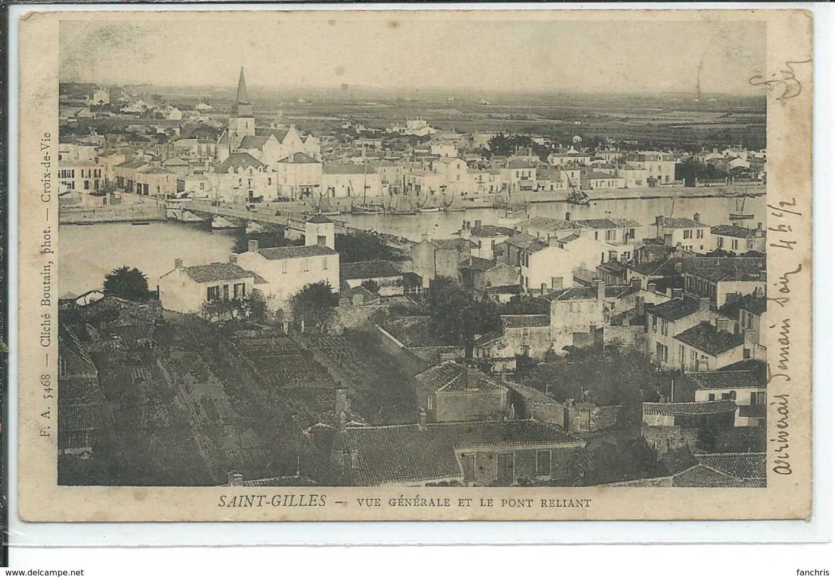 Saint-Gilles-Vue Générale Et Le Pont Reliant - Saint Gilles Croix De Vie