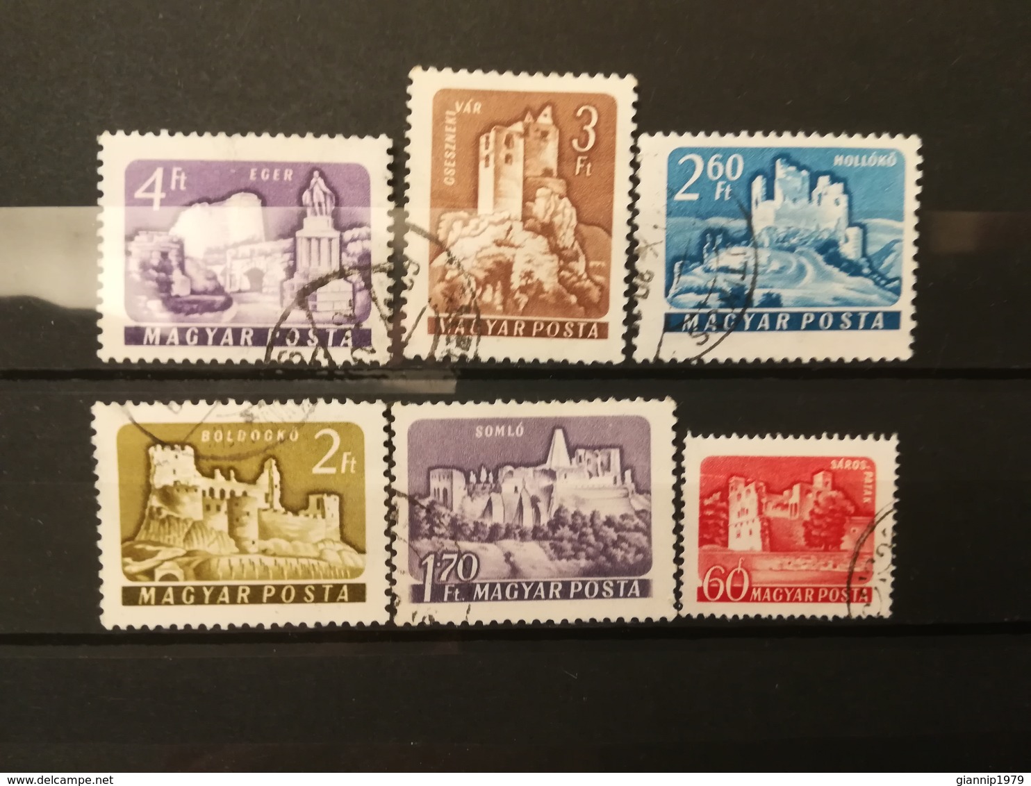 FRANCOBOLLI STAMPS UNGHERIA MAGYAR POSTA 1960 - 1961 USED SERIE CASTELLI CASTLE HUNGARY - Usati