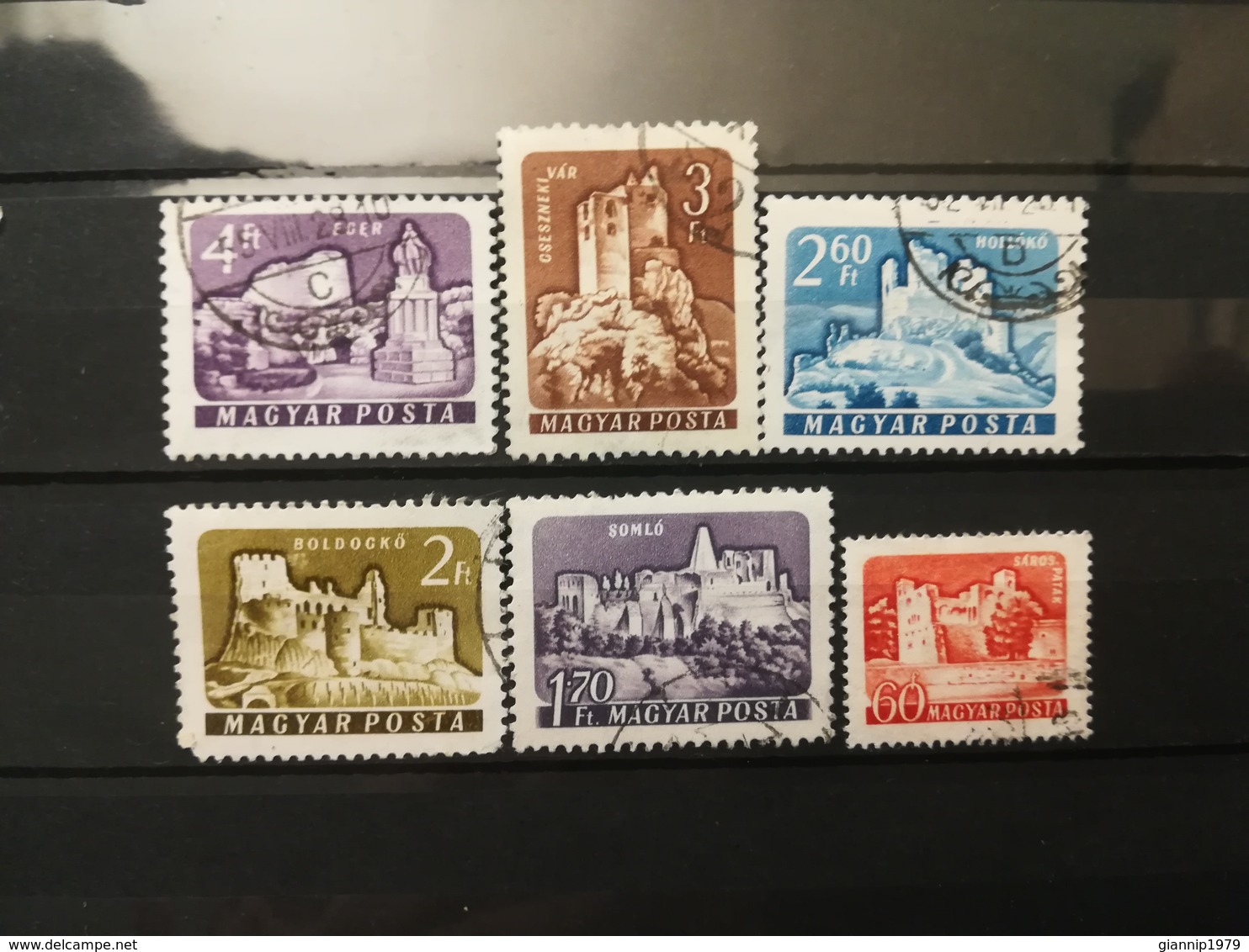 FRANCOBOLLI STAMPS UNGHERIA MAGYAR POSTA 1960 - 1961 USED SERIE CASTELLI CASTLE HUNGARY - Usati