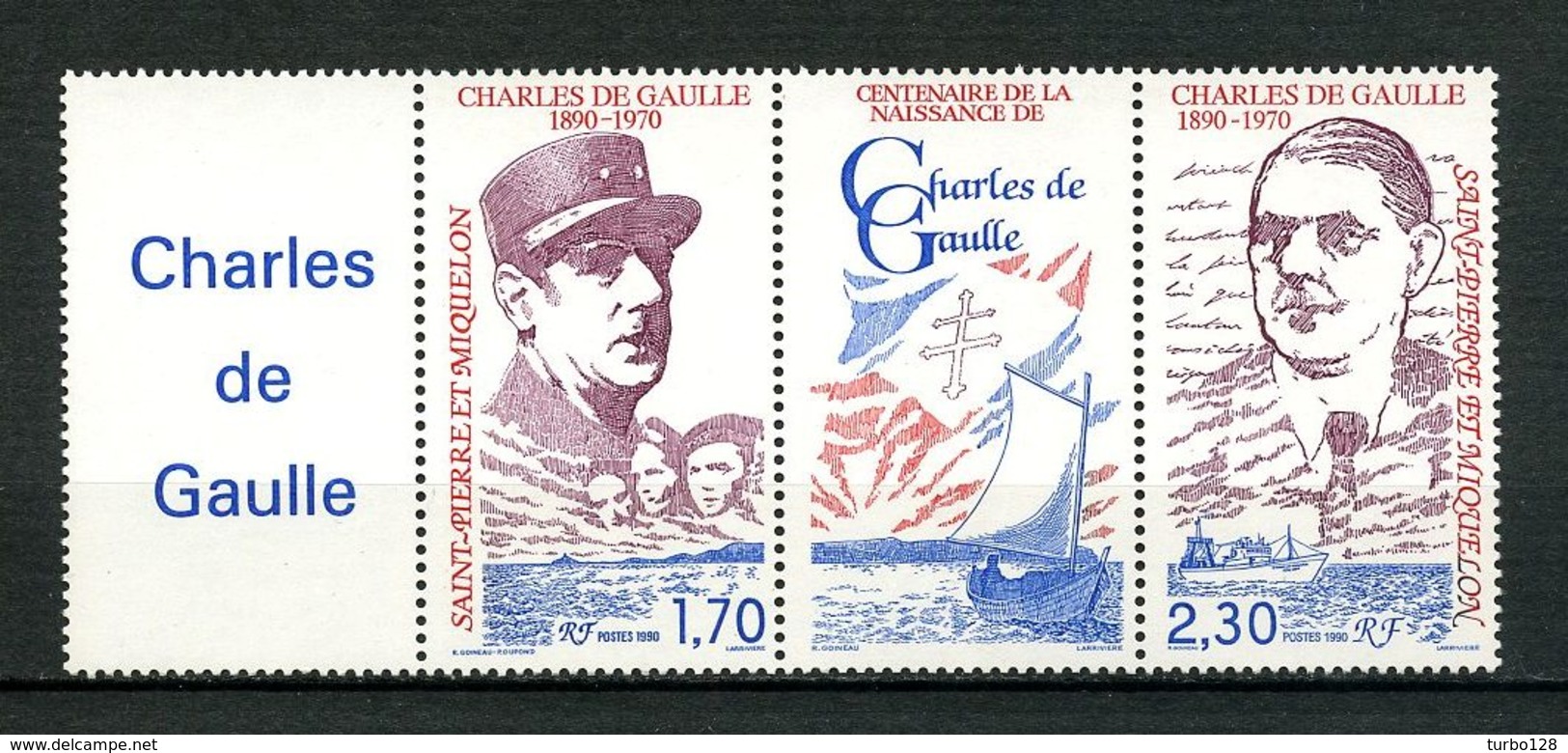 SPM MIQUELON 1990  N° 532A ** Neuf MNH Superbe C 2.30 € Célébrités Celebrities - De Gaulle Président Général - Unused Stamps