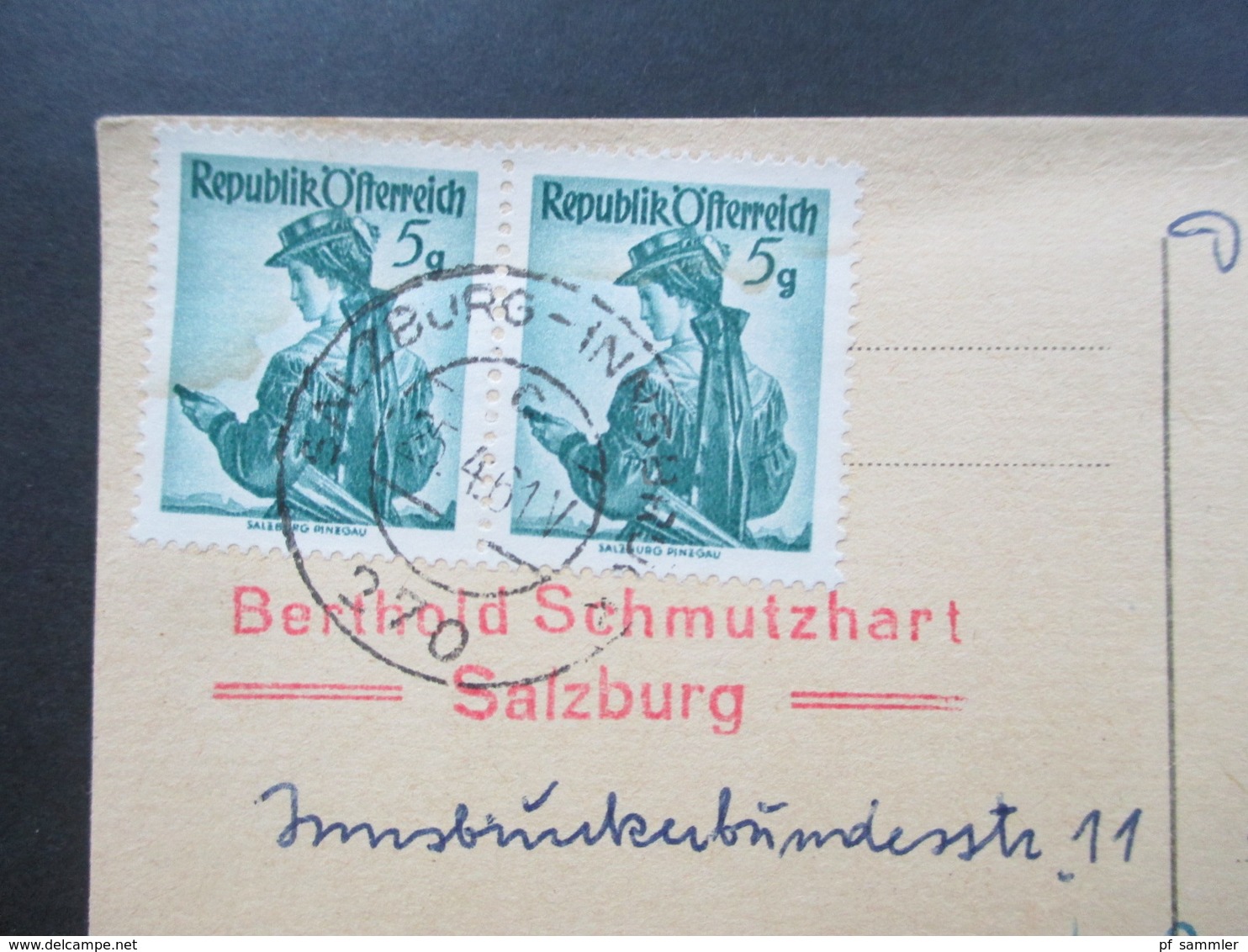 Österreich 1954 Lawinenunglück / Lawinenopfer Marke MiF Mit Trachten Stempel Salzburg - Innsbruck 370 - Briefe U. Dokumente