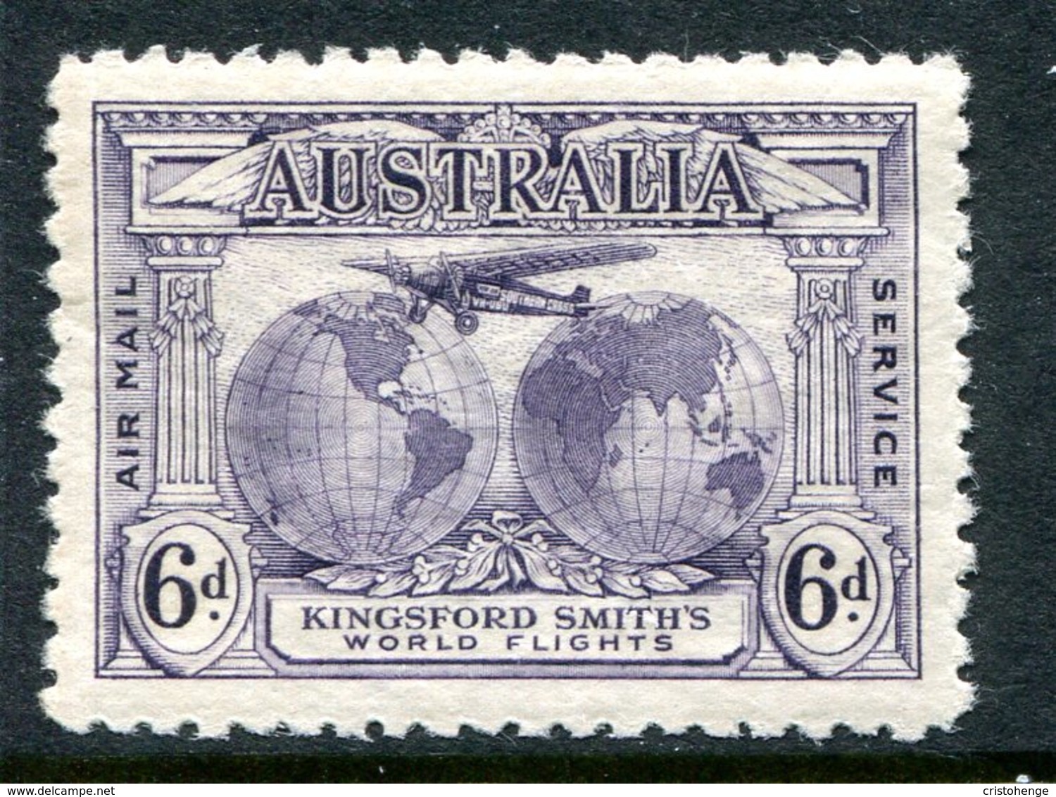 Australia 1931 Kingsford Smith's Flights - 6d Violet MNH (SG 123) - Mint Stamps