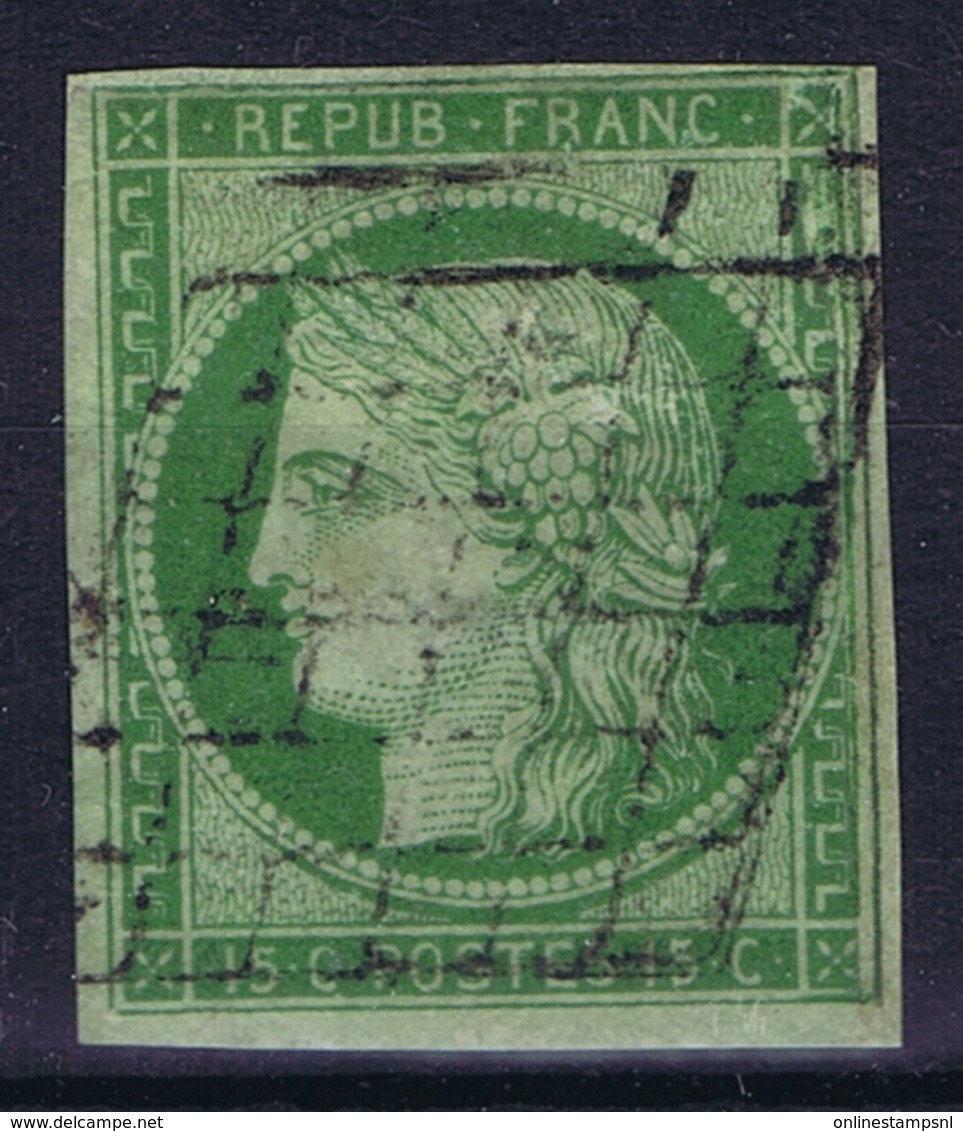 France: Yv 2 1850 Obl./Gestempelt/used  Repaired - 1849-1850 Cérès