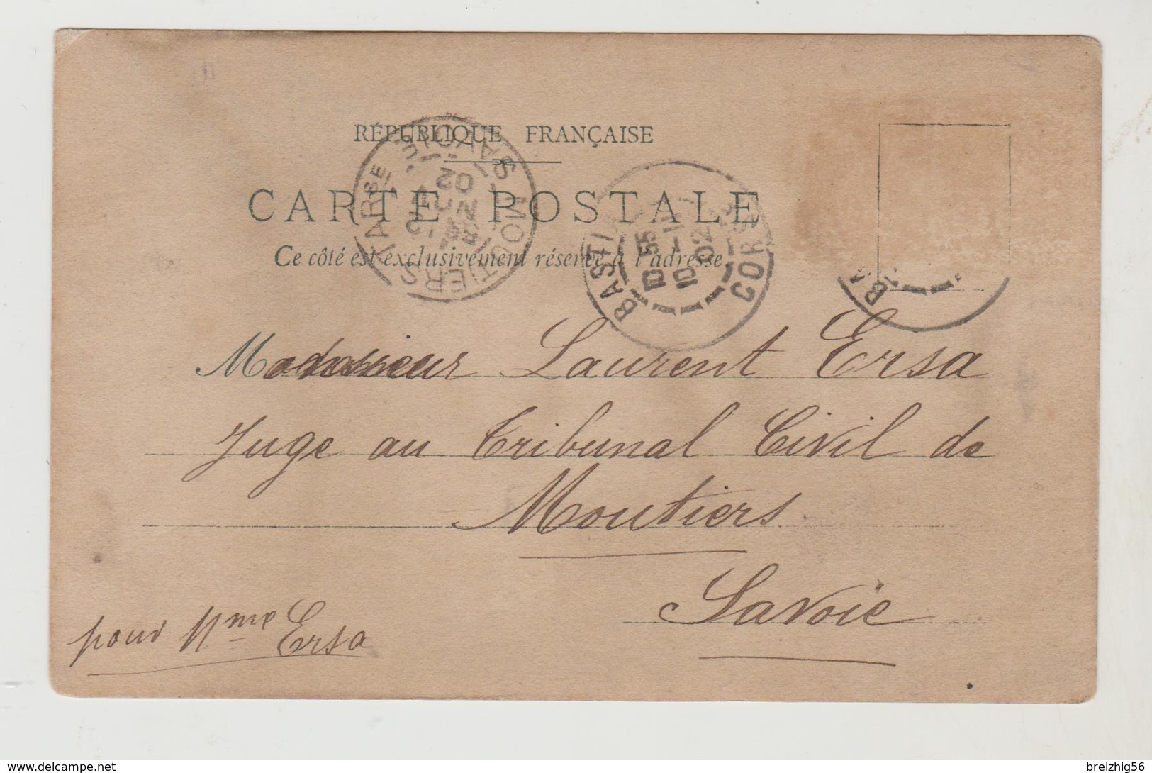 Corse BASTIA Carte-lettre 1902. - Bastia