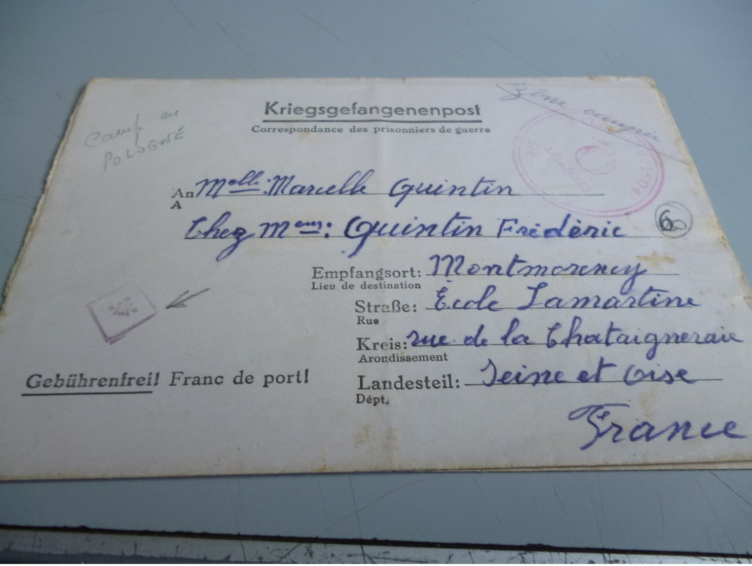 LETTRE DE PRISONNIER DE GUERRE CAMP DE RAWA RUSKA STALAG 325 GOUVERNEMENT GENERAL POLOGNE 27/09/42 - 1939-45