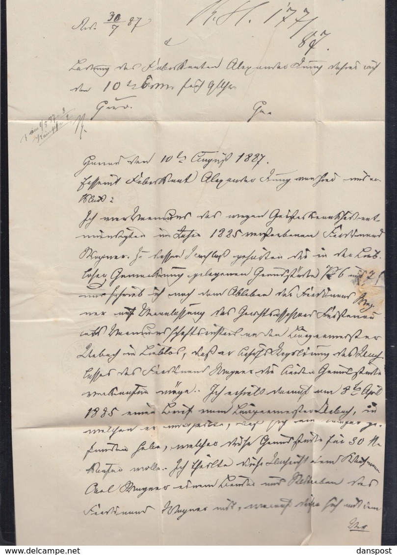 Dt. Reich Faltbrief 1885 Gelnhausen Nach Karlsbad Als Kurgast Nicht Gemeldet Retour - Briefe U. Dokumente