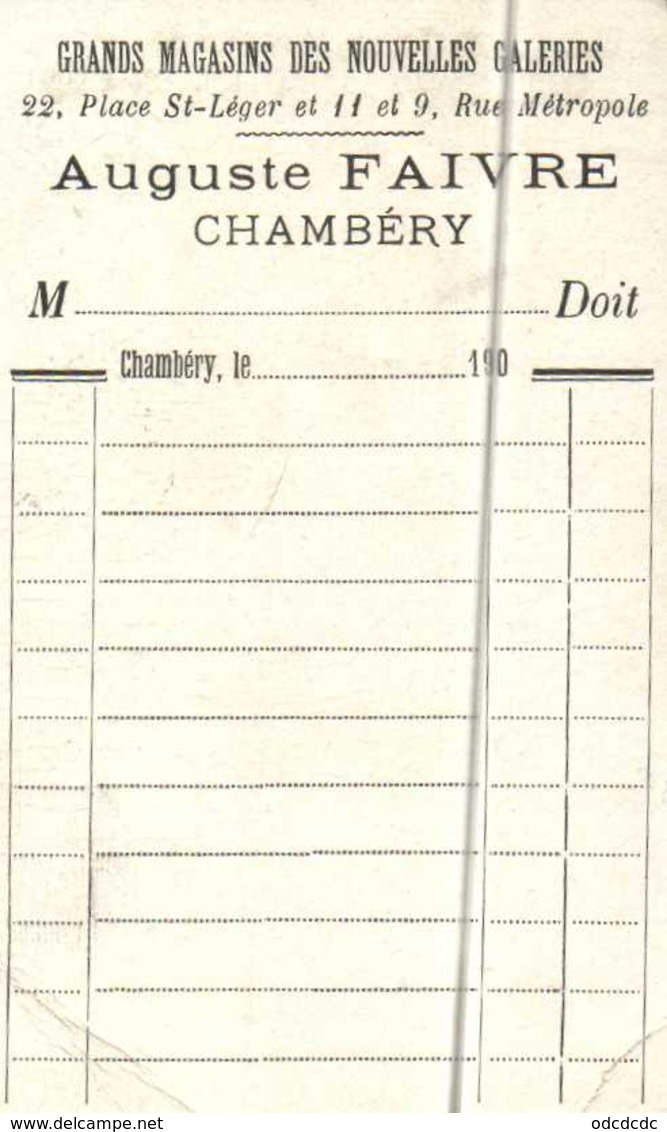 Grands Magasins DES NOUVELLES GALERIES  Un Ventilateur RV  Auguste FAIVRE  Chambery - Sonstige & Ohne Zuordnung