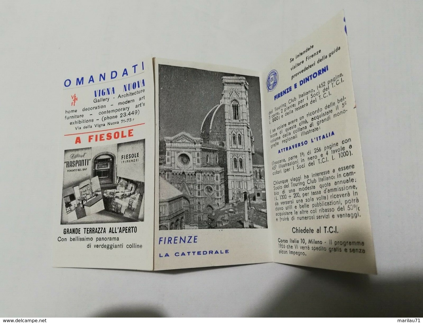 8202 Pieghevole Tascabile Pubblicitario Firenze Anni '50 - Dépliants Turistici