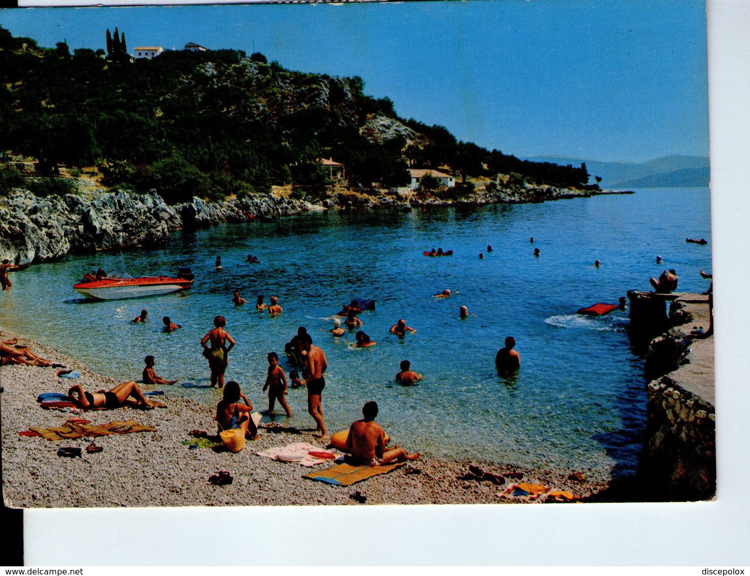 U4489 NICE STAMP On Postcard CORFU' - NISSAKI + NAVE NAVI BATEAU BEACH PLAGE STRAND _ FRANCOBOLLO COMMEMORATIVO - Grecia