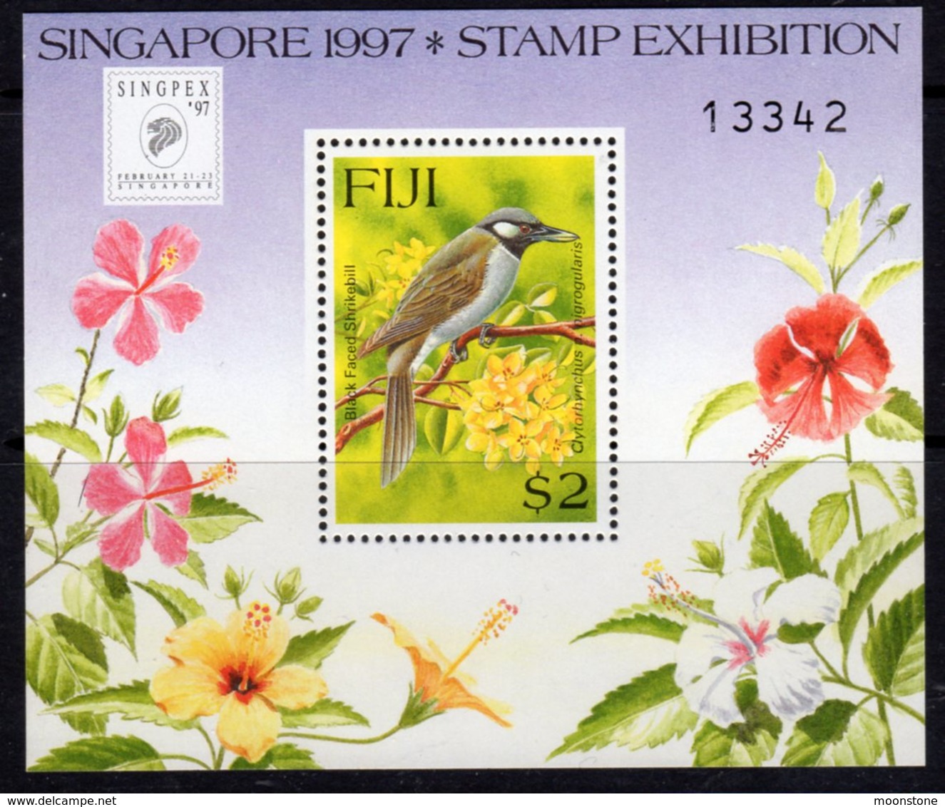 Fiji 1997 Singapore '97 Exhibition Bird & Flowers MS, MNH, SG 976 (BP2) - Fiji (1970-...)