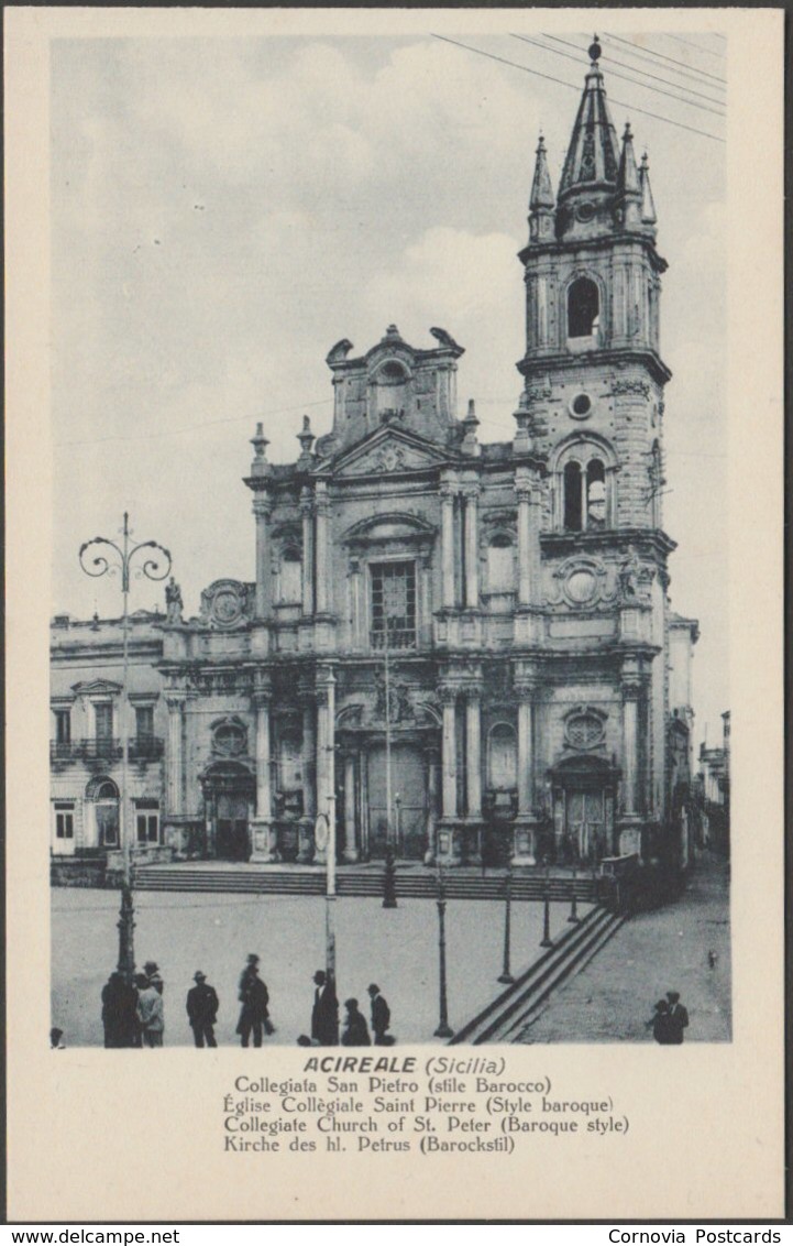 Collegiata San Pietro, Acireale, C.1910s - Grand Hôtel Des Bains Cartolina - Acireale