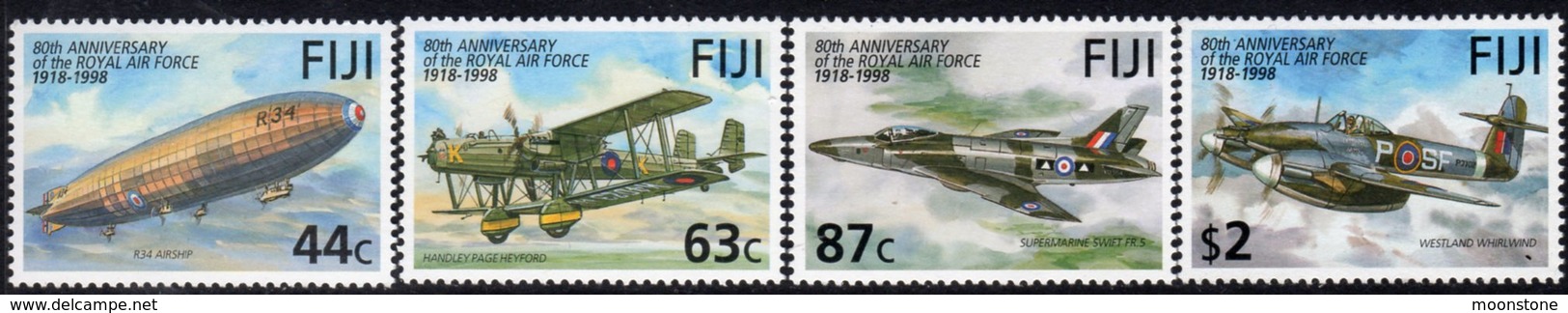 Fiji 1998 80th Anniversary Of The RAF Aeroplanes Set Of 4, MNH, SG 1016/9 (BP2) - Fiji (1970-...)