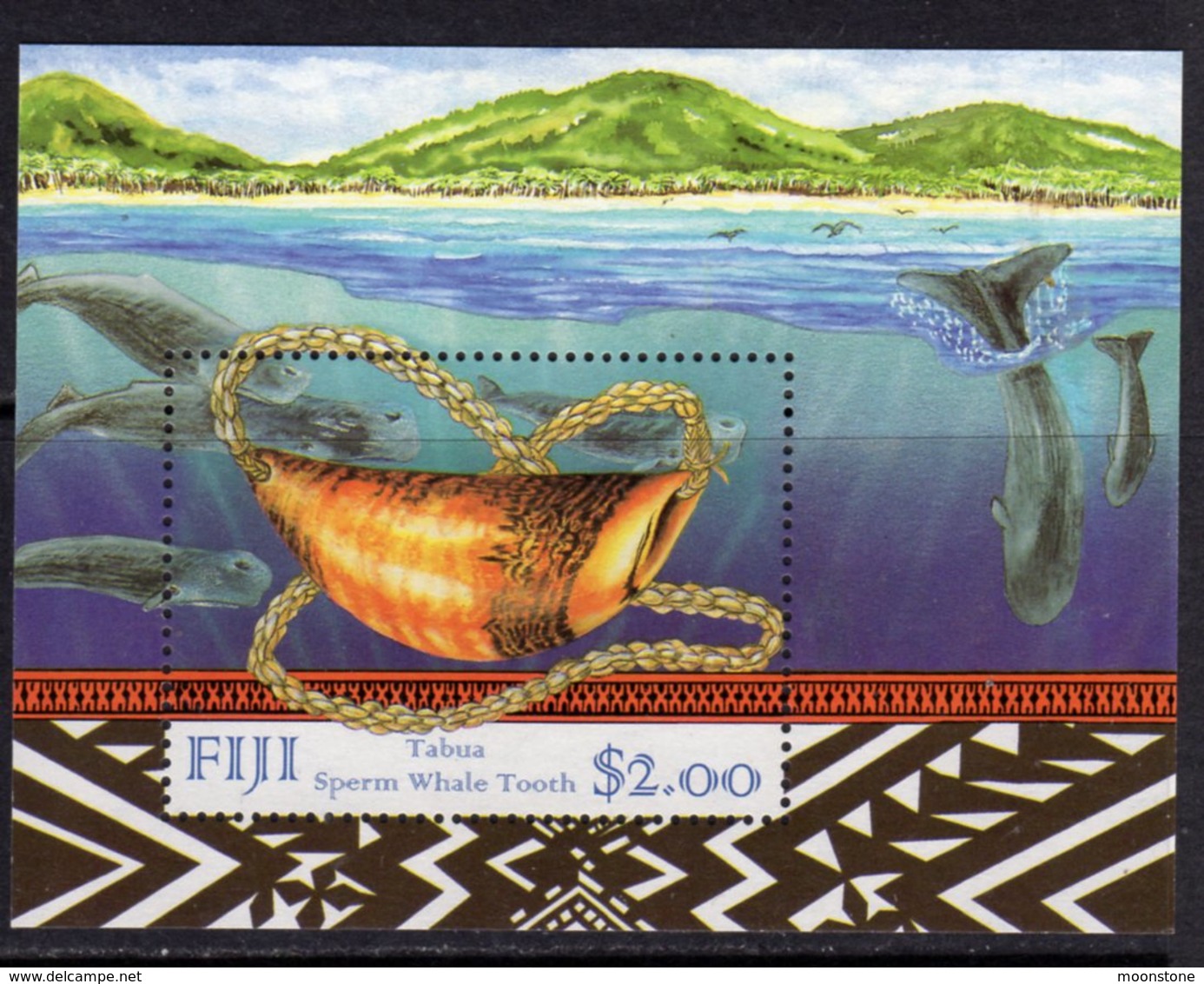 Fiji 1998 Sperm Whale Tooth MS, MNH, SG 1025 (BP2) - Fiji (1970-...)