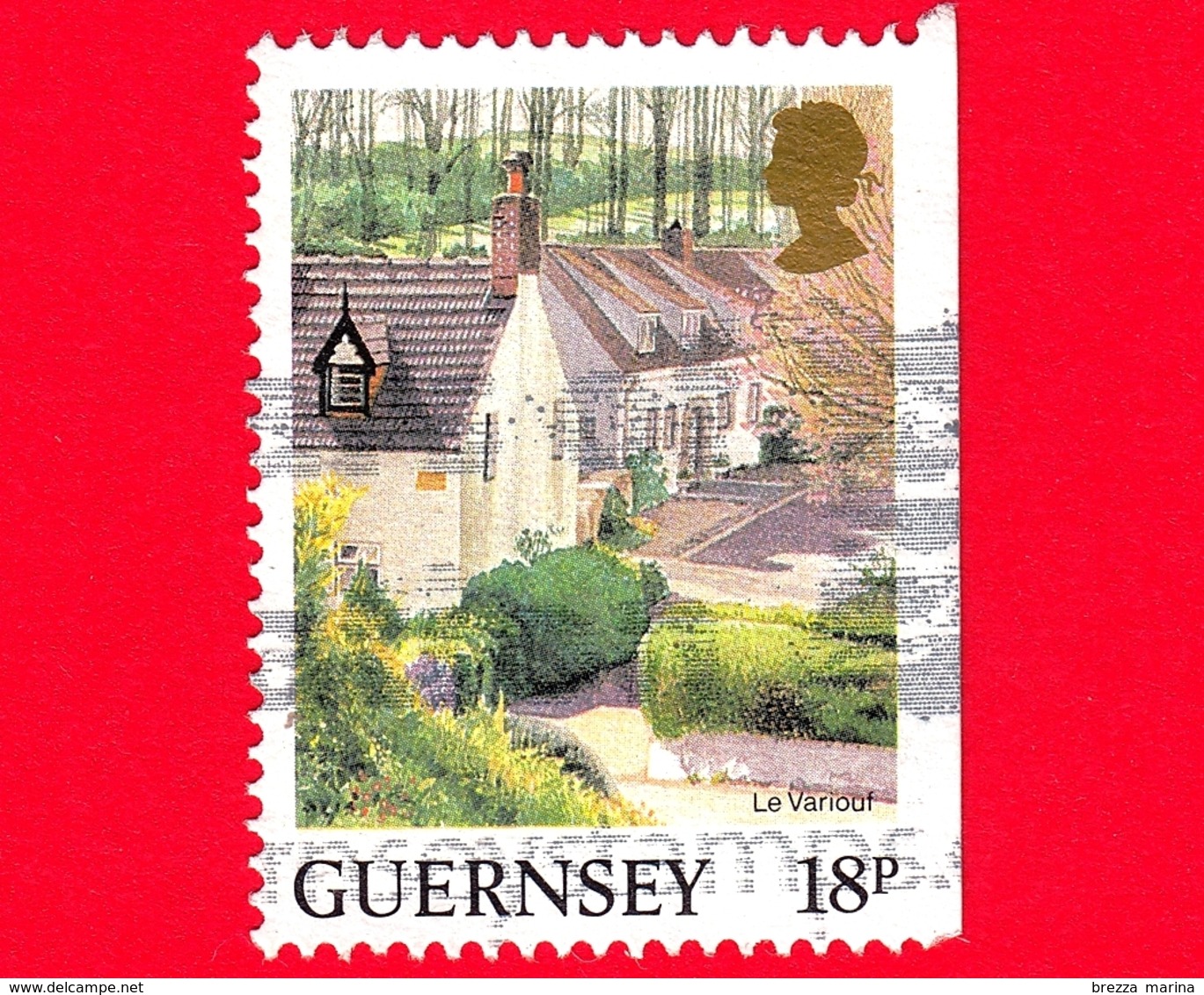 GUERNESEY - Usato - 1989 - Paesaggi - Case - Francobolli Viste Di Baliato - Le Variouf - 18 No Dent - Guernesey