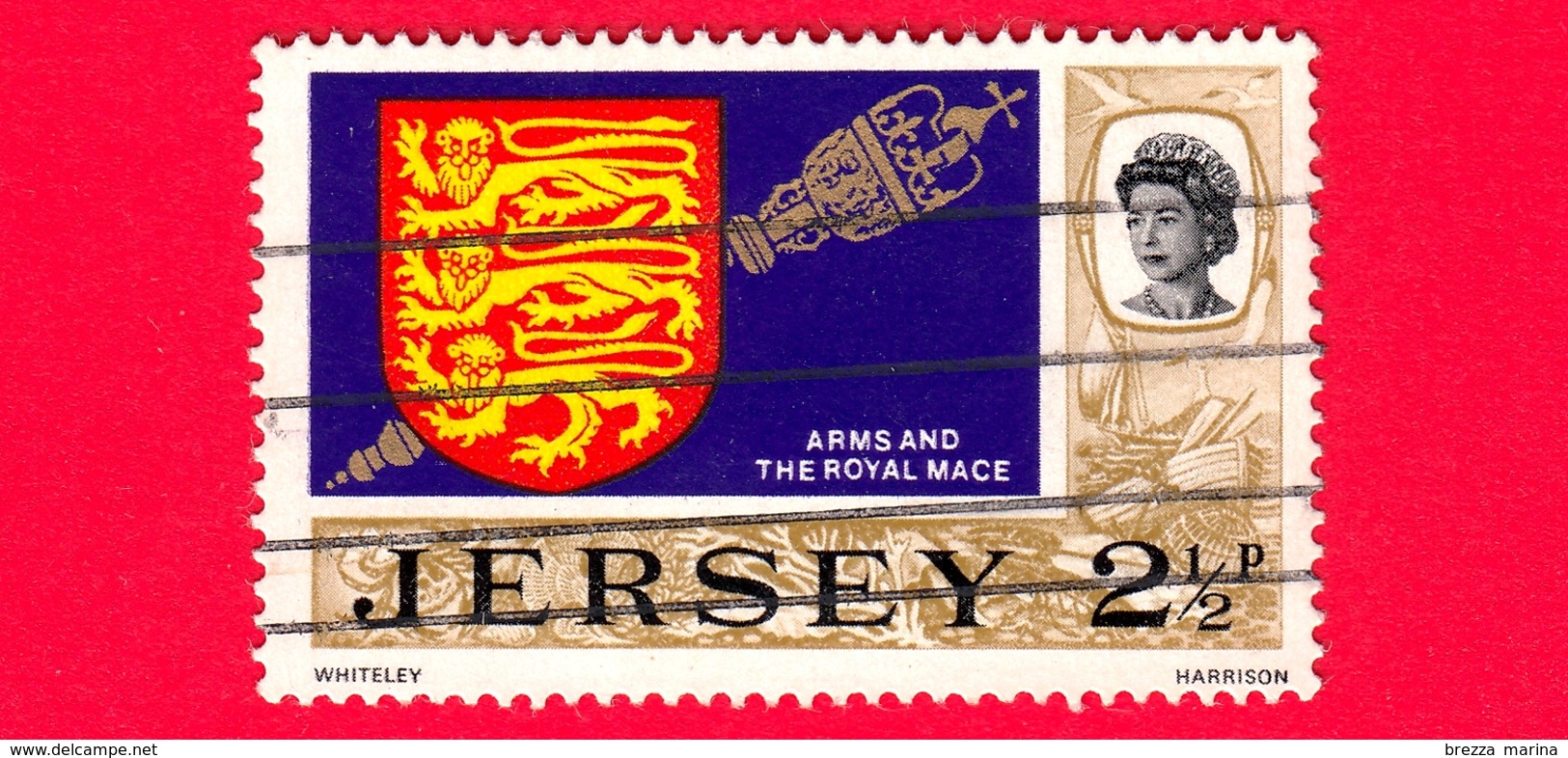 JERSEY - Usato - 1969 - Vedute - Arms & Royal Mace - 2 ½ P - Jersey