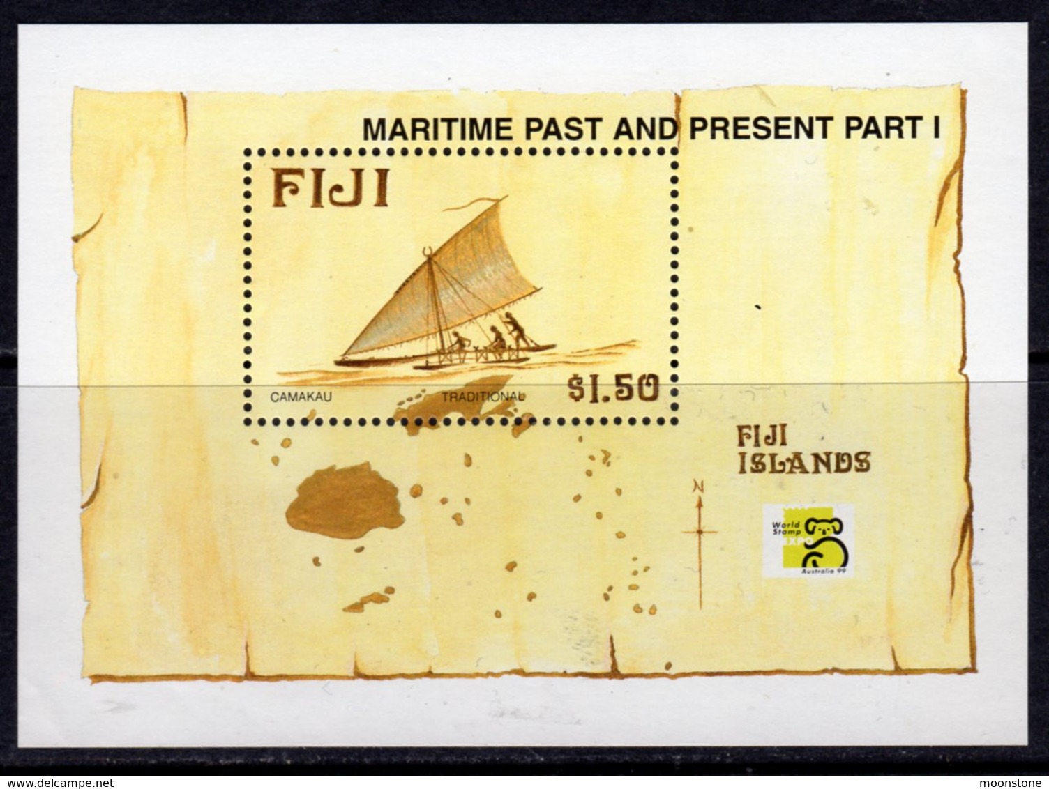 Fiji 1998 Maritime Past & Present I Ships MS, MNH, SG 1035 (BP2) - Fiji (1970-...)