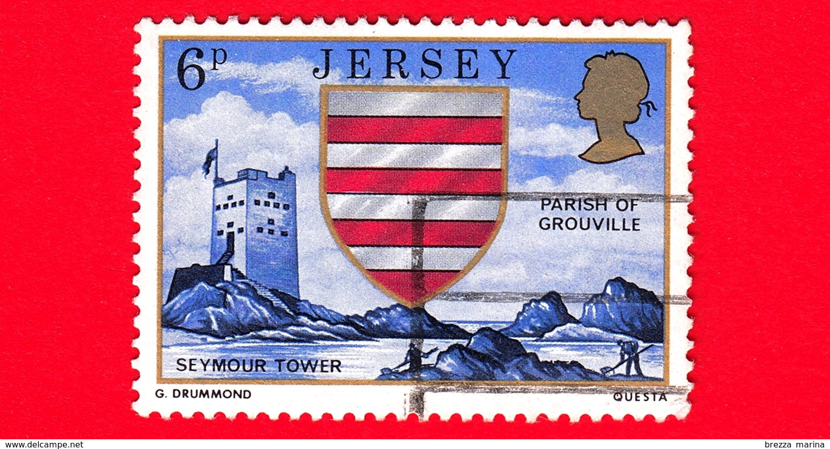 JERSEY - Usato - 1976 - Stemmi Araldici  - Seymour Tower - Parish Of Grouville - 6 - Jersey