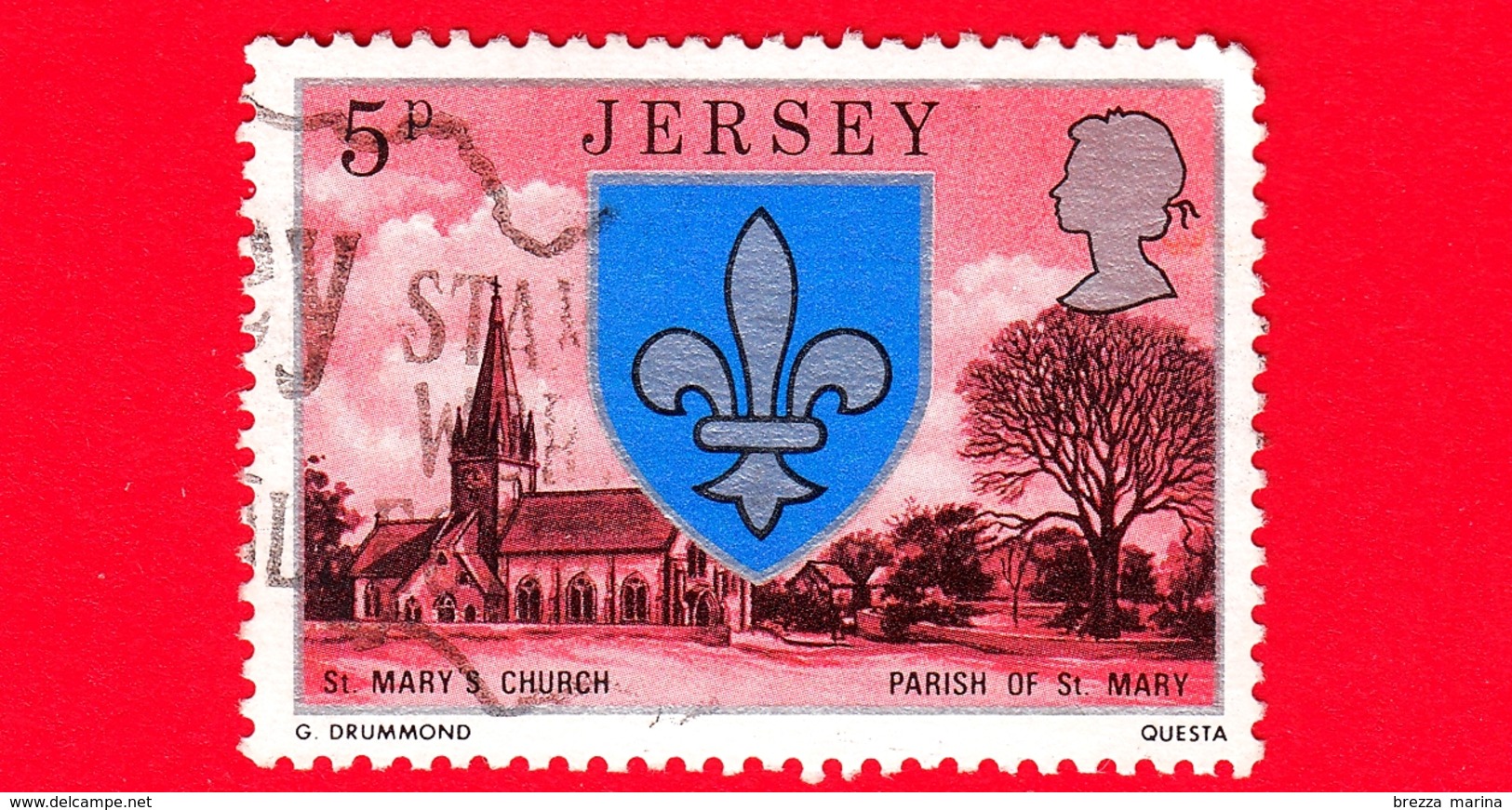 JERSEY - Usato - 1976 - Stemmi Araldici  - St Marys Church - Parish Of St Mary - 5 - Jersey