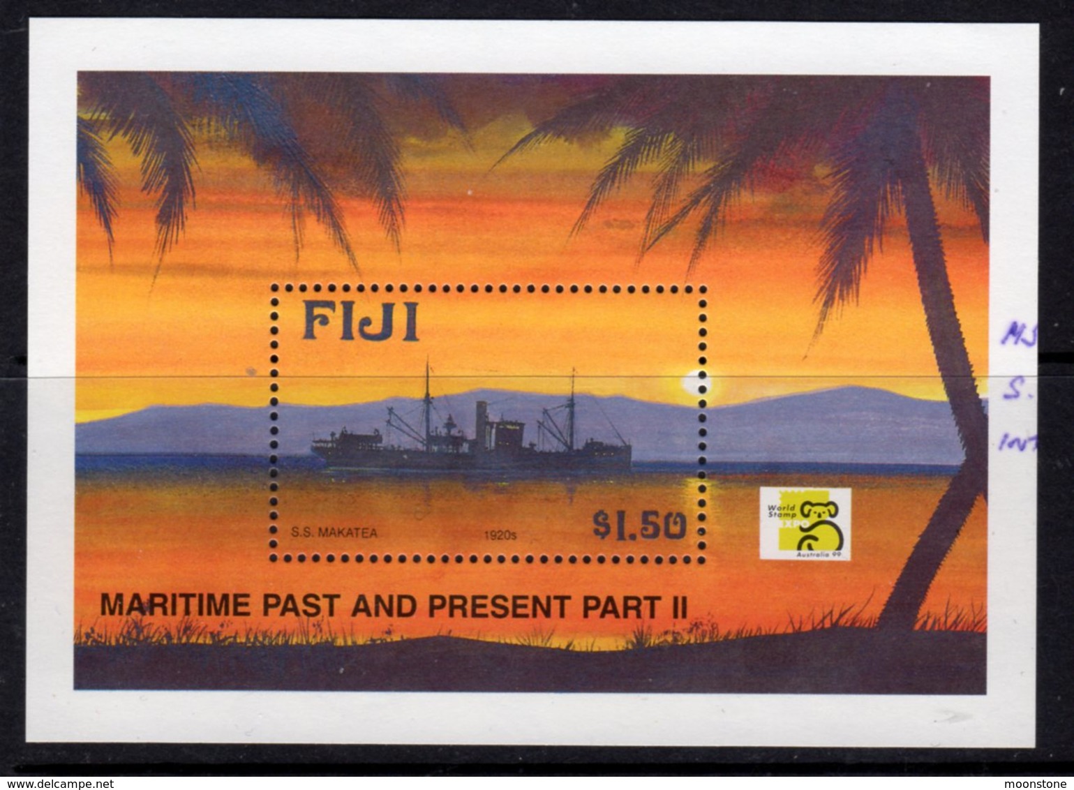 Fiji 1999 Maritime Past & Present II Ships MS, MNH, SG 1048 (BP2) - Fiji (1970-...)