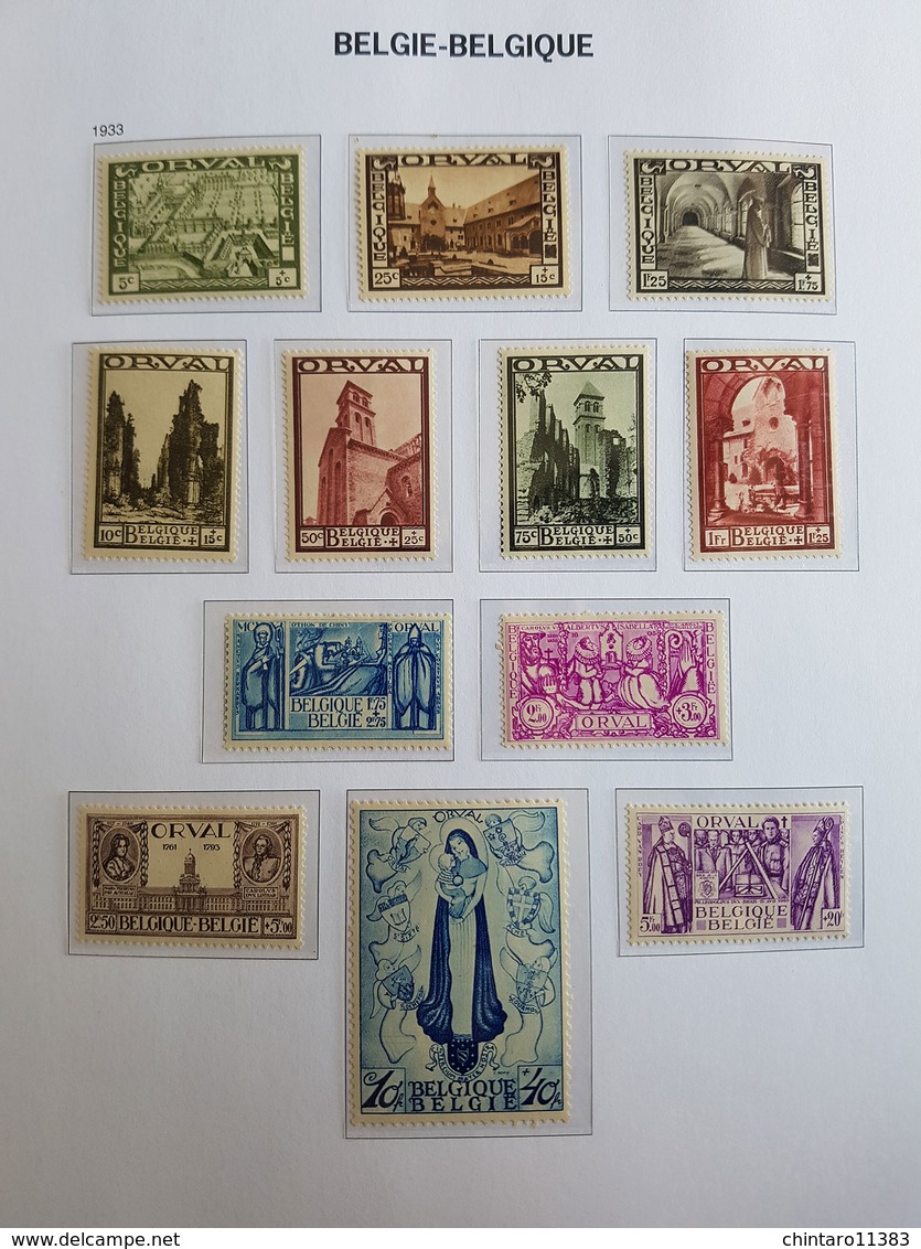 Timbres Belgique N°363 à 374 "Orval" - 1933 - Neufs - Cote Y&T: 900€ - Unused Stamps