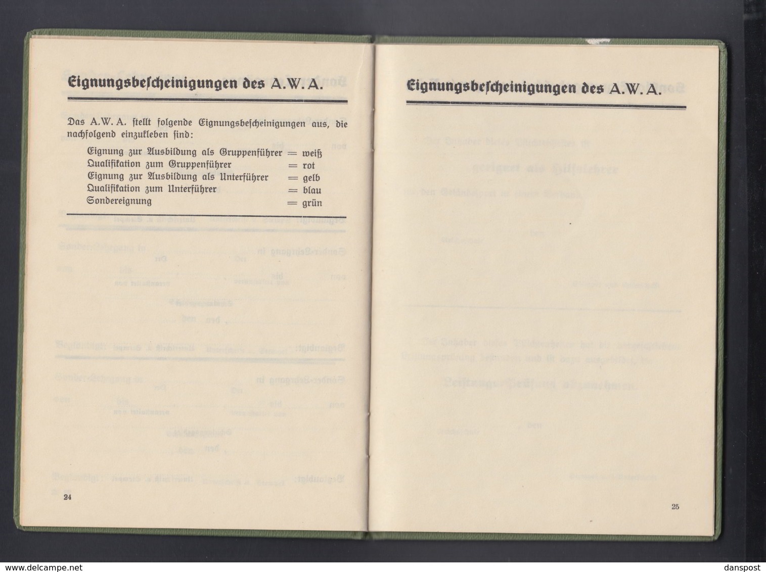 Dt. Reich Allgemeines Wehramt der studentischen Korporationsverbände Pflichtheft 1933