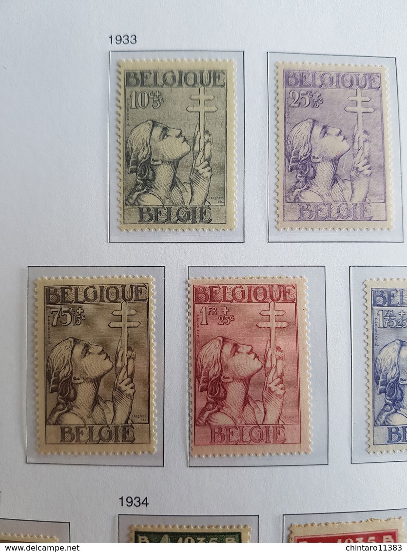 Timbres Belgique N°377 à 383 - 1933 - Neufs - Cote Y&T: 235€ - Neufs