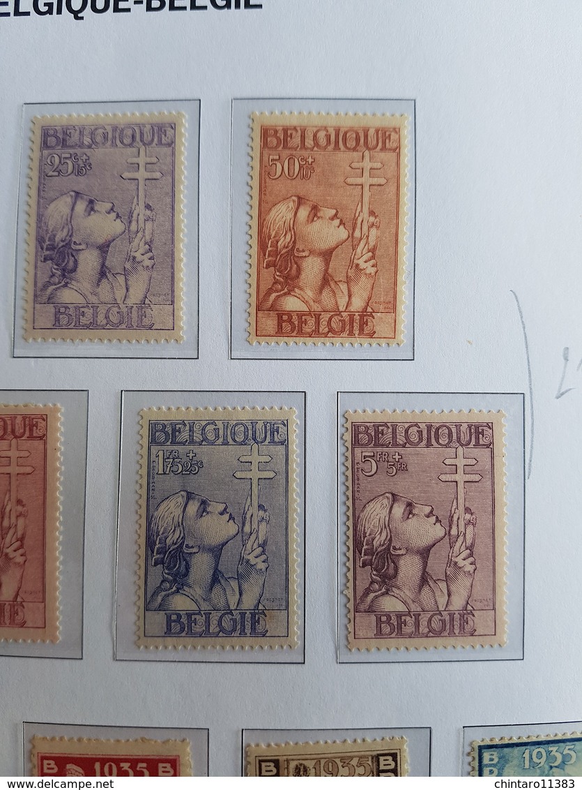 Timbres Belgique N°377 à 383 - 1933 - Neufs - Cote Y&T: 235€ - Neufs