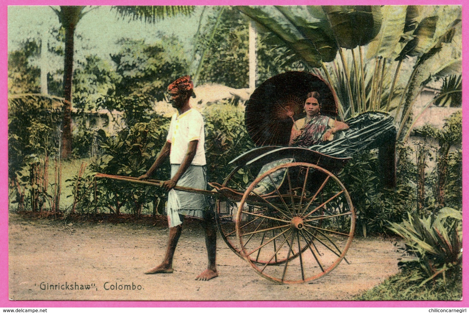 Sri Lanka - Ceylan - Colombo - Ginrickshaw - Pousse Pousse - Porteur - Animée - Edit. PLATE Et Co N° 23 - Colorisée - Sri Lanka (Ceylon)