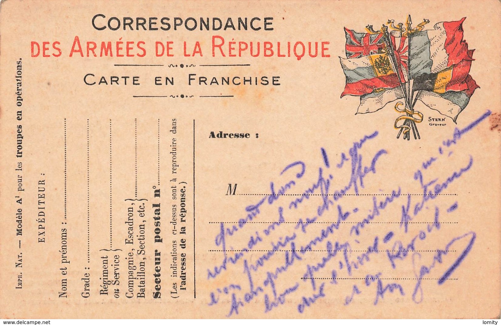 Carte Correspondance Franchise Militaire 22 Novembre 1915 - Guerre De 1914-18