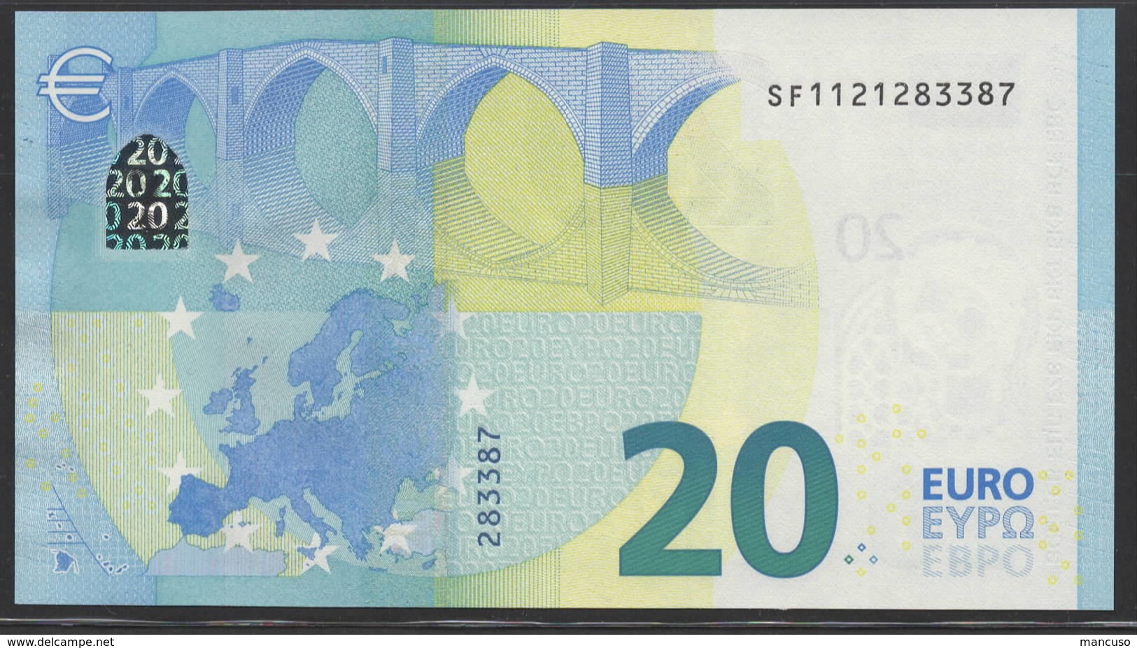 &euro; 20  ITALIA SF S005 A1 "12"  FIRST POSITION  DRAGHI  UNC - 20 Euro