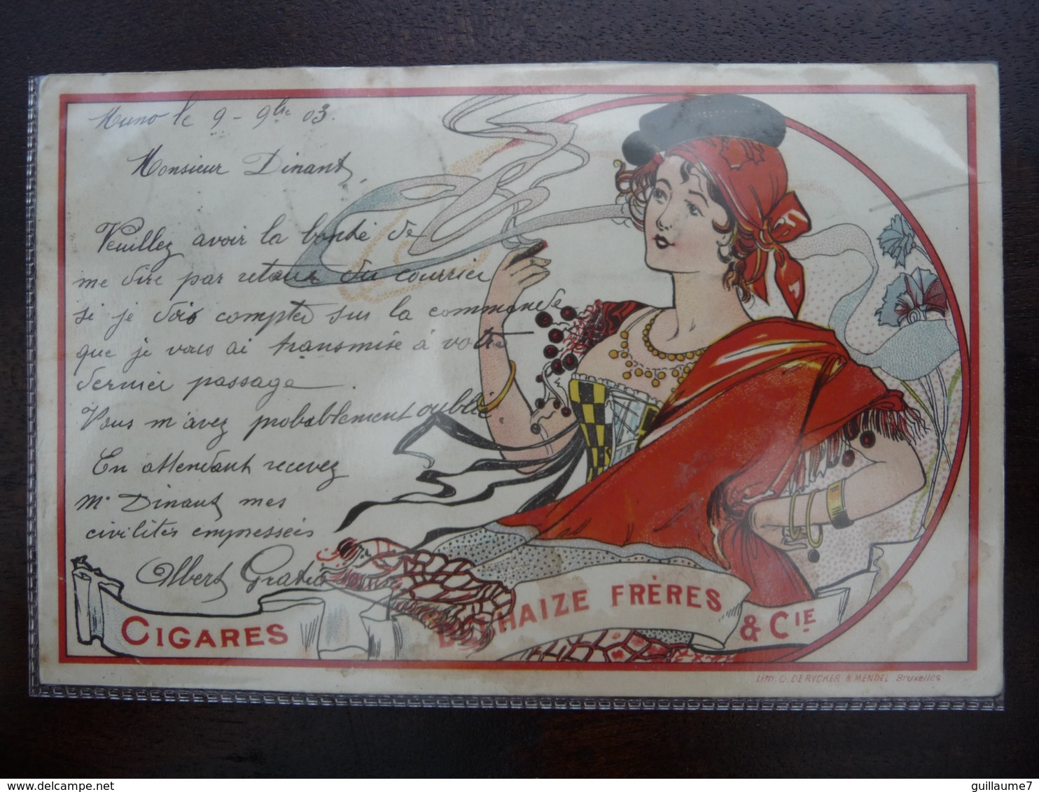 CPA - Cigares Delhaize Frères & Cie - Derycker Mendel - Art Nouveau - Publicité