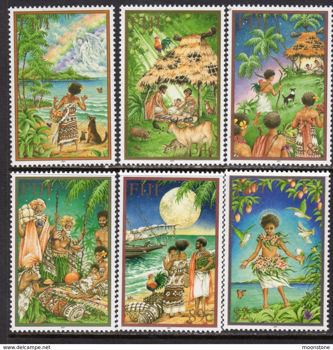 Fiji 2001 Christmas Set Of 6, MNH, SG 1139/44 (BP2) - Fiji (1970-...)