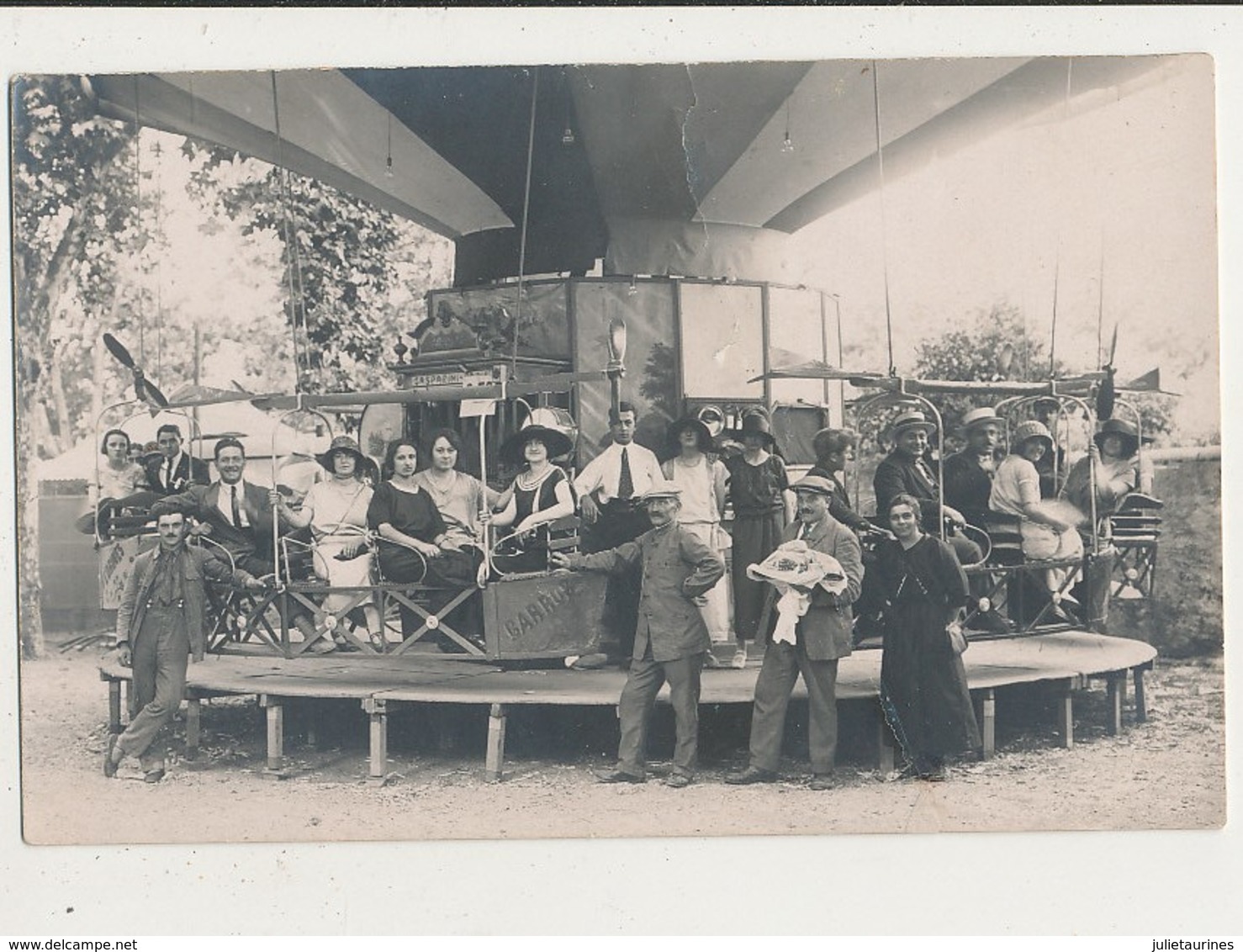 FRANCE CARTE PHOTO MANEGE MONTGOLFIERE FORAIN - Zu Identifizieren