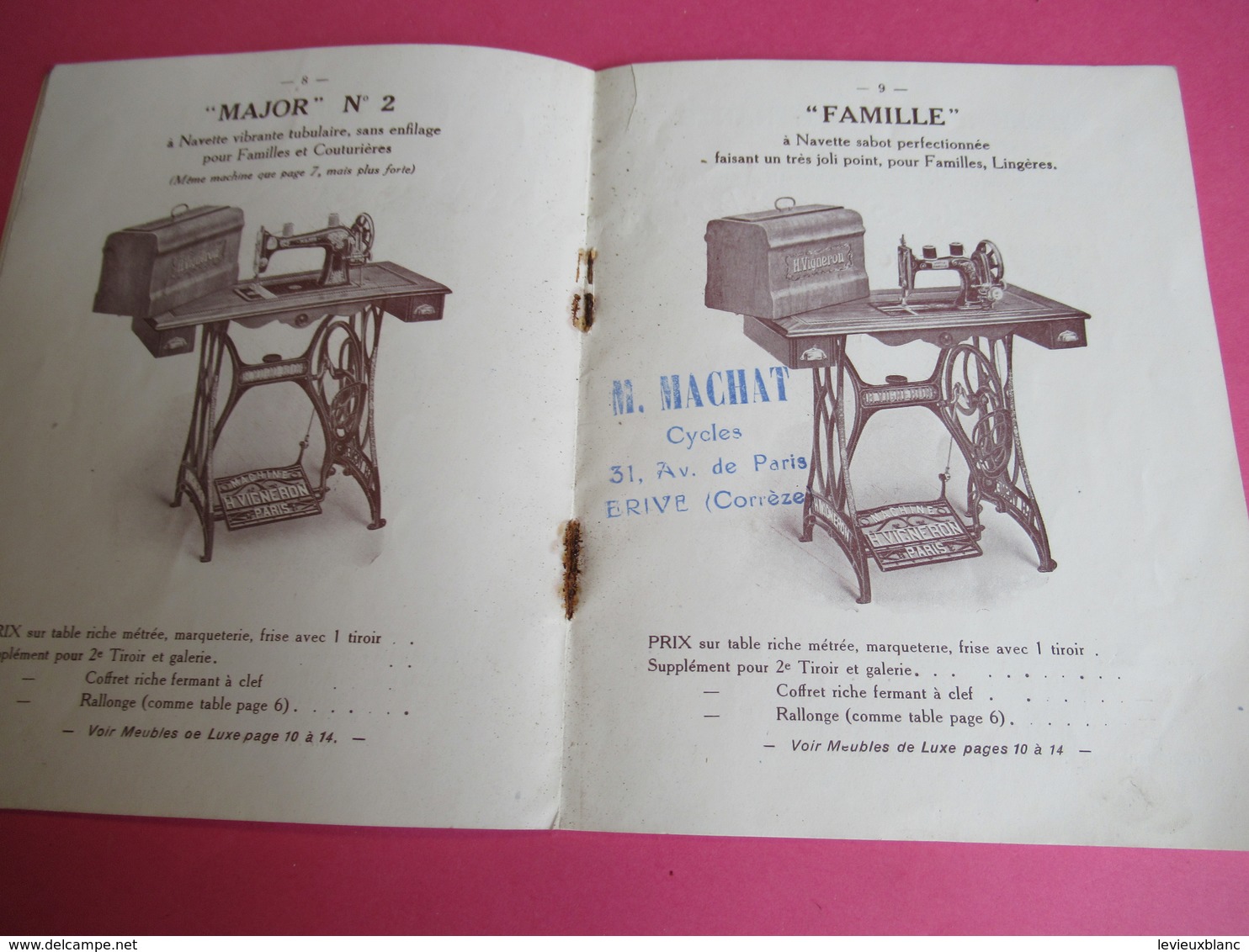 Catalogue/Machine à Coudre H VIGNERON/A Total Successeur/70 Bd Sébastopol/Paris/Machat/Brive/Corréze/Vers 1920 CAT246