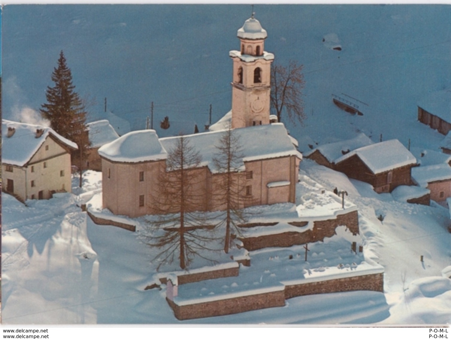 Bosco-Gurin, Die Kirche Im Schnee, Flugaufnahme - Bosco/Gurin