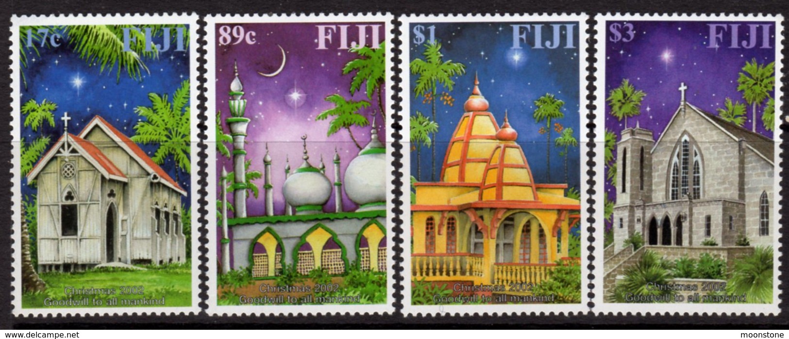 Fiji 2002 Christmas Set Of 4, MNH, SG 1182/5 (BP2) - Fiji (1970-...)