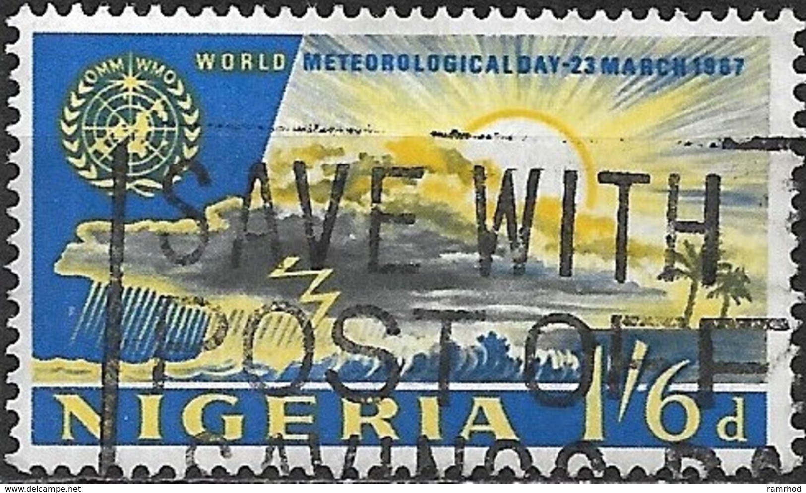 NIGERIA 1967 World Meteorological Day - 1s.6d. Passing Storm And Sun AVU - Nigeria (1961-...)