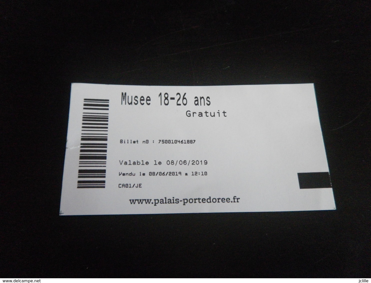 1 Ticket MUSEE - PARIS - PORTE DOREE - TARIF REDUIT - Tickets D'entrée