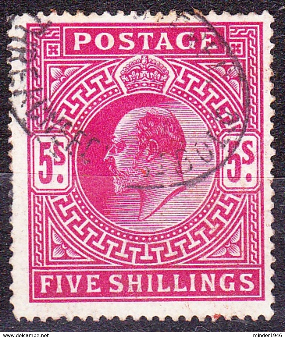 GREAT BRITAIN 1902 KEDVII 5 Shillings Bright Carmine SG263 Used CV£200 - Used Stamps