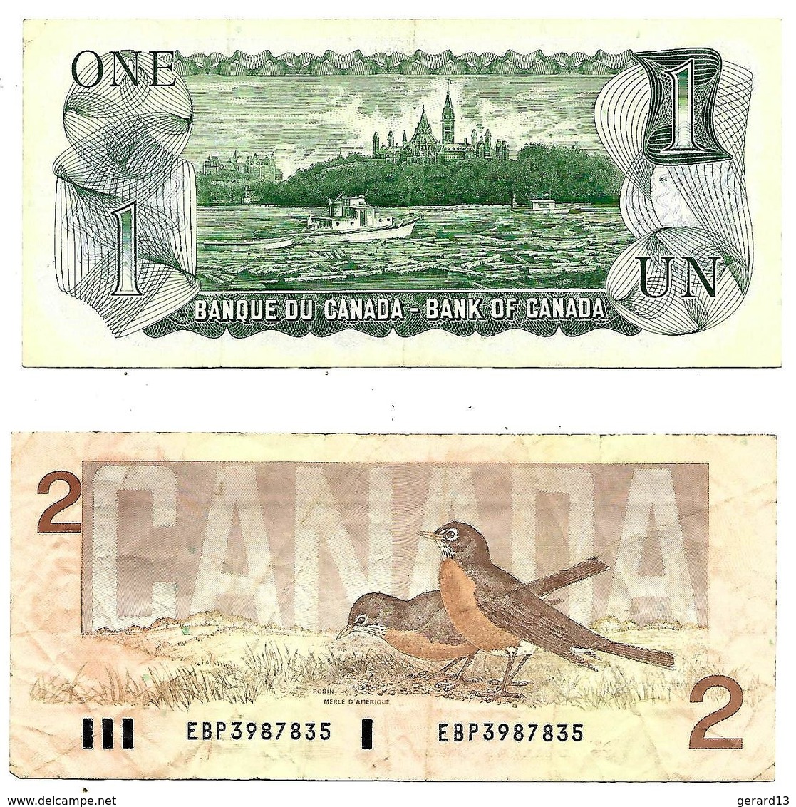 CANADA 2 Billets De 1 Et 2 Dollars TBE - Canada