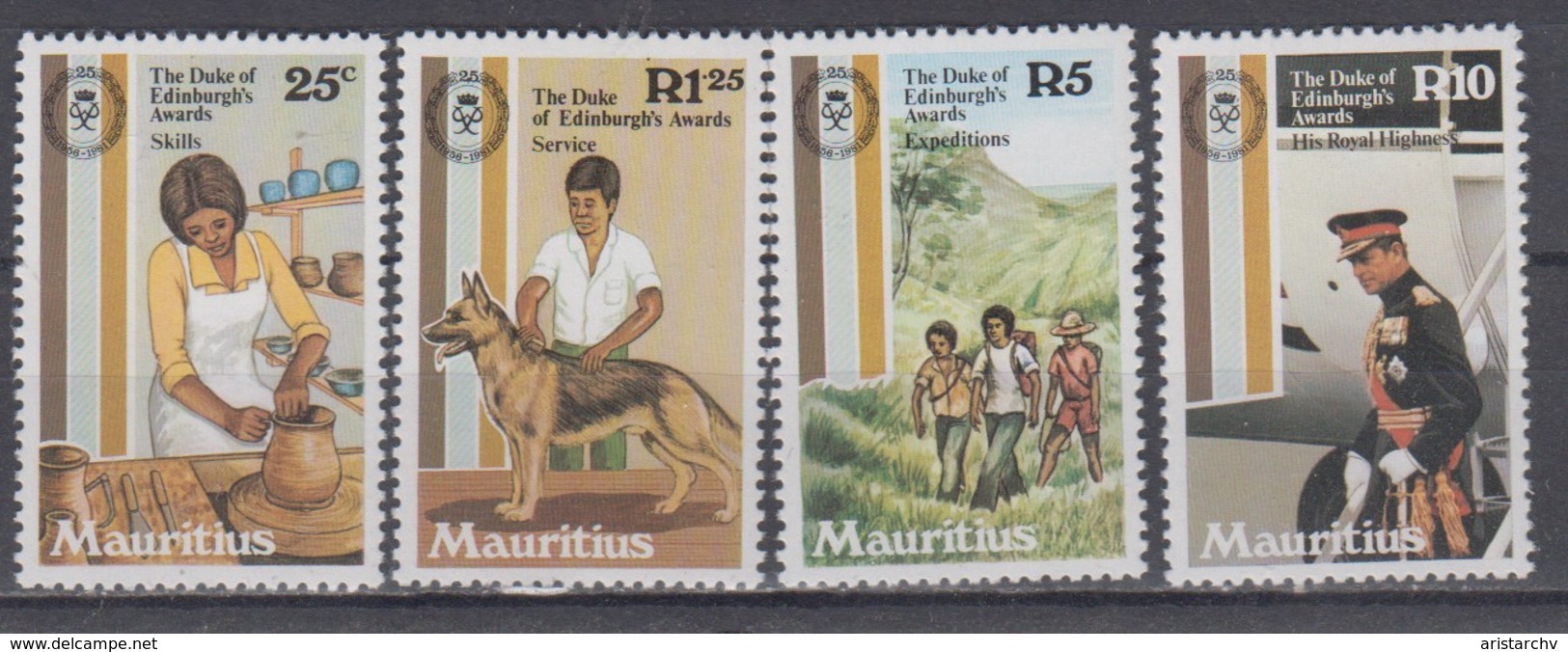 MAURITIUS 1981 THE DUKE OF EDINBURGH'S AWARDS SCILLS SERVICE SHEPHERD DOG EXPEDITIONS HIS ROYAL HIGHNESS - Mauritius (1968-...)